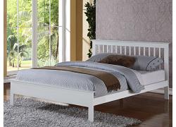 4ft Small Double Penter White wood, low foot end bed frame 1
